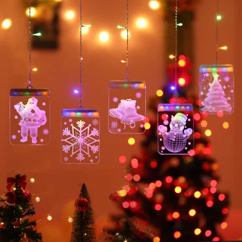 Santa Claus Elk Rozprávkových Svetiel Garland na Okno USB/ Garland na Batérie Vianočné Osvetlenie Nový Rok Svadobné Vianočný Dekor