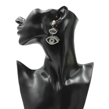 Dvacaman Trendy Unikátne Dvojvrstvové Drahokamu Zlým Okom Drop Náušnice pre Ženy Boho Šperky Kúzlo Crystal Visieť Náušnice 2021