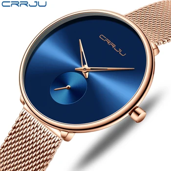 CRRJU high-end značky siete s dámske hodinky, jednoduchý dizajn denne sledovať, nepremokavé dámske hodinky