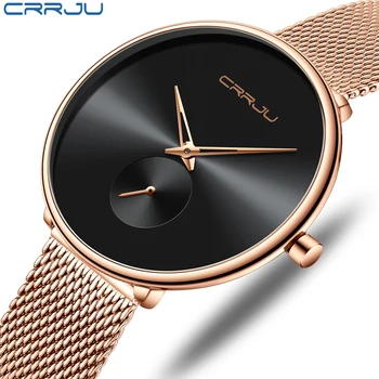 CRRJU high-end značky siete s dámske hodinky, jednoduchý dizajn denne sledovať, nepremokavé dámske hodinky