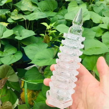 16-18 cm Prírodná biela crystal Wenchang Veža