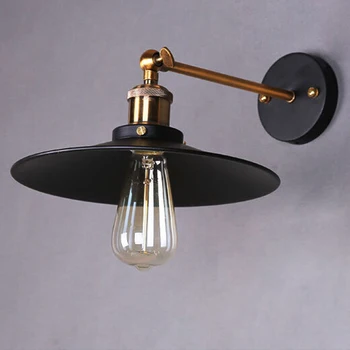 Vintage Retro LED Nástenné Svietidlo Loft Black E27 Priemyselné Dekor Sconce Nástenné Svietidlá Zariadenie, Jedáleň, Spálňa Svetlo Nočné Lampy