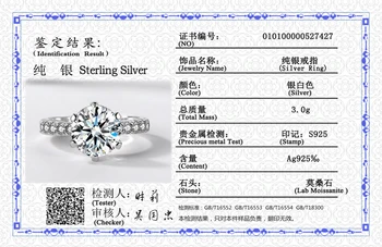 95% OFF! S Certifikát Ženy Originálne 925 Sterling Silver Krúžky Topaz 2ct Sona Diamond Snubné Prstene Nevesta Jemné Šperky
