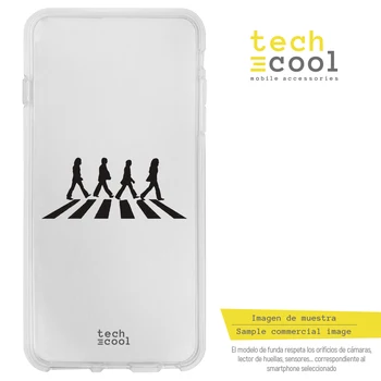 FunnyTech®Silikónové puzdro pre Samsung Galaxy A40 l beatles Abbey road priehľadné pozadie