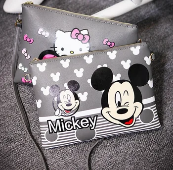 Disney 2019 nové módne Mickey hlavu malá taška karikatúra roztomilý ruku, rameno uhlopriečka obálka taška ženy
