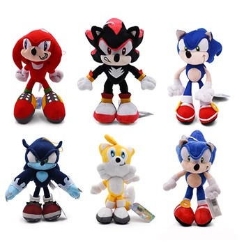 6Styles Sonic Peluche Hračky Čierna, Modrá a Červená Sonic Plyšové Hračky Mäkké, Vypchaté Bábiky Baby Darček Pre Deti 