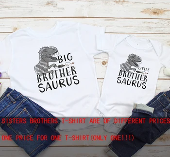 Malý Brat Saurus Dinosaura T-Shirts big Bro Saurus Košele Brat Saurus zodpovedajúce tričko Tehotenstva Oznámenie oblečenie