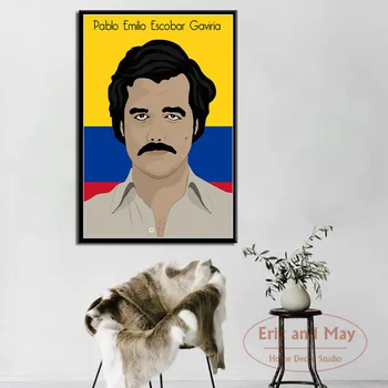 Pablo Escobar Hot Známeho Diela Maľby Vintage Plátno Plagát Na Stenu Domova