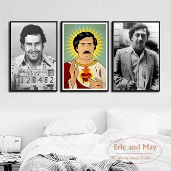 Pablo Escobar Hot Známeho Diela Maľby Vintage Plátno Plagát Na Stenu Domova