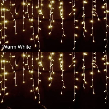 Odolné LED Záves Cencúľ String Svetlo Medený Drôt Vonkajšie Solárne Napájanie Super Svetlé Vianočné Rozprávky Svetlo Romantické