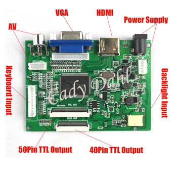 Vysoký Jas HDMI VGA 2AV 50 Pinov 40 Pinové Paralelné RGB TTL PC Controller Rada pre Raspberry PI 3 IPS TFT LCD Displej