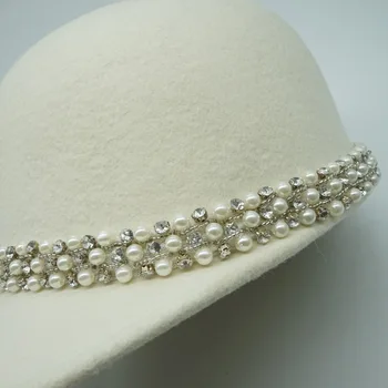 202012-panshi-biela vlna Svieti drahokamu Pearl lady Osemhranné klobúk ženy clony proti oslneniu spp