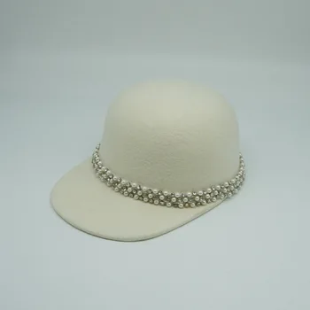 202012-panshi-biela vlna Svieti drahokamu Pearl lady Osemhranné klobúk ženy clony proti oslneniu spp