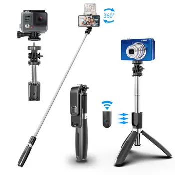 4 In1 Bezdrôtová Selfie Stick Statív Skladacia & Monopods Univerzálny pre Smartphony pre Gopro a Mobilné live vysielanie