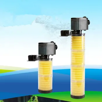 Stlmiť tri akváriu filter v jednej vstavaný filter pre akvárium filtrácia / fish tank filter / Multifunkčné ponorné filter