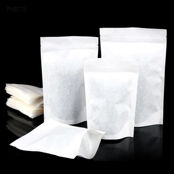 50pcs - Bavlna papierový sáčok čaju obale vo vnútri vaku stojan, puzdro na Zips, taška