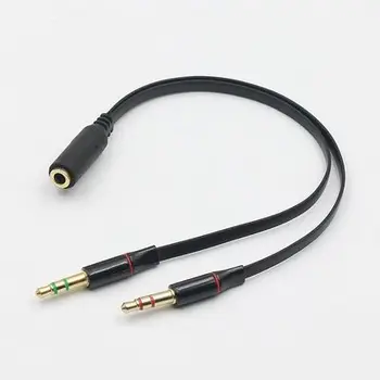 2 v 1 audio Slúchadlá prevodník audio combo kábel kábel adaptéra 3.5 audio splitter pre headset mikrofón