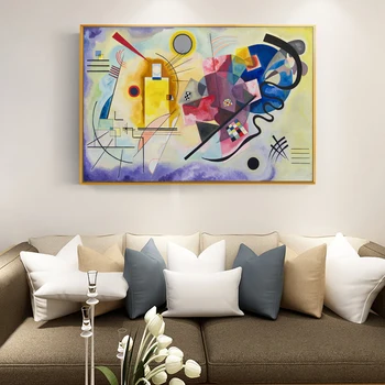 Wassily Kandinsky Žltá Červená Modrá Nástenné Maľby Na Steny V Obývacej Izbe Art Decor Slávny Plátno Umenie Plagáty Cuadros Domova
