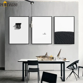 Moderný Jednoduchý Čierna Biela Módne Dekoratívne Plátno Štýl Tlače Maľovanie Nordic Minimalistický Domova Steny V Obývacej Izbe Umenie