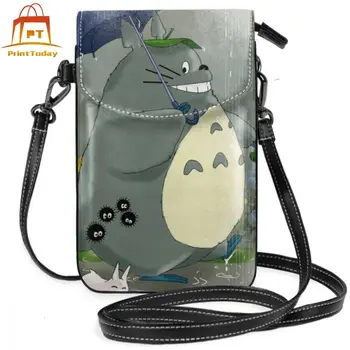 Totoro Taška Cez Rameno Totoro V Daždi Kožená Taška Multi Účel Dospievajúce Ženy Tašky Mini Dámske Trendy Shopper Vzor Kabelku