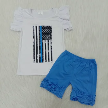 2020 módne dieťa dievča Národný Deň outfit 2 kusy letné baby girl set oblečenia vlajkou, batoľa, dieťa, chlapec, dievča oblečenie set