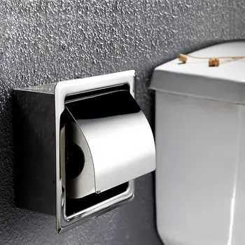 Z Nehrdzavejúcej Ocele Kúpeľňa Toaletný Papier Držiak Na Políčko Skryté Stenu Zapustené Stene Vložené Kúpeľňových Doplnkov