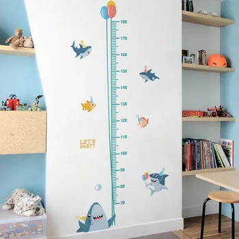 Louyun Veľryba vzor detí merania výšky samolepky na stenu dekoratívne maľby roztomilý dvere nálepky domáce dekorácie