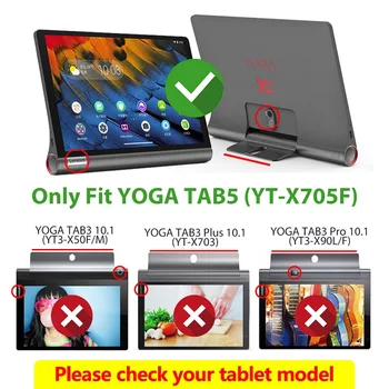 Prípad pre Lenovo Yoga Tab5 YT-X705F 10.1 palcový 2019 Magnetický Kryt PU Kožené Capa pre Lenovo Yoga Smart Tab 10.1 s Film+ Pero