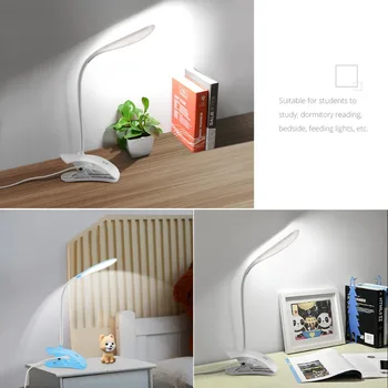 3 Úrovne Jasu Tabuľka svetlo Stmievateľné USB Stolná lampa s Klip Stojan Dotykový Snímač prepínač štúdia lampy, Nočné pracovné osvetlenie