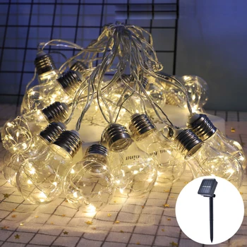 10/20 LED Solárne String Svetlá Medený Drôt Vonkajšie Nepremokavé Jasné Svete Žiarovka Rozprávkových Svetiel Garland Sviatok Vianočný Dekor Lampa