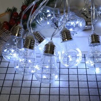 10/20 LED Solárne String Svetlá Medený Drôt Vonkajšie Nepremokavé Jasné Svete Žiarovka Rozprávkových Svetiel Garland Sviatok Vianočný Dekor Lampa