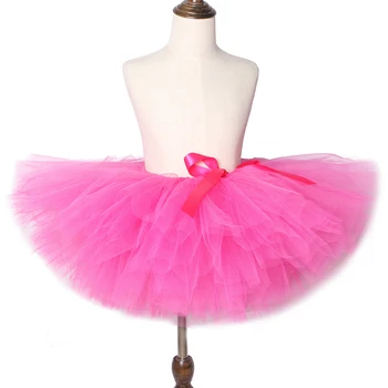 Ruža Pink Baby Girl Sukne Balet Tutu Dieťa Tylu Sukne Farbou Deti Tutus pre Deti Narodeniny Výkon Zobraziť načechraný