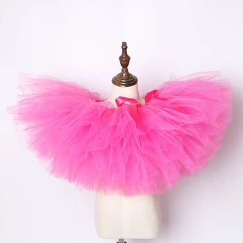 Ruža Pink Baby Girl Sukne Balet Tutu Dieťa Tylu Sukne Farbou Deti Tutus pre Deti Narodeniny Výkon Zobraziť načechraný
