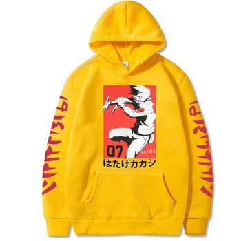 Hot Predaj Mužov Hoodie 2020 Jeseň Naruto Kakashi Tlač Streetwear Bežné Tepláková Súprava Hip Hot Mužov Coats