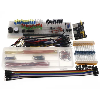 Elektronika Komponent Základné Starter Kit s 830 Kravatu-body Breadboard Kábel Rezistor, Kondenzátor, DIÓDA Potenciometer Box Balenie