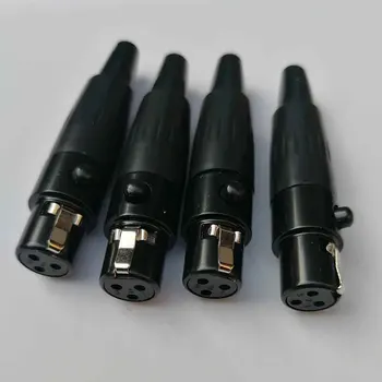 Vysoko kvalitné čierna 5 ks/veľa mini xlr 3 kolík samica Audio Mic konektor TA3F-B Mini XLR Konektor s Oceľovou Shell