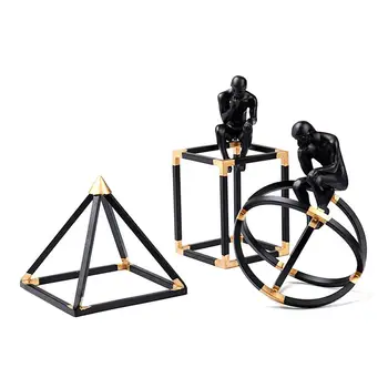 Nordic Štýl Krajiny Moderný Minimalistický Železa 3D Geometrickým Ornamentom Inovatívne Kovového Stola Domáce Dekorácie 3 Druhy