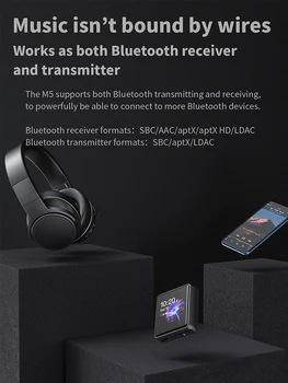 FiiO M5 Hi-Res Bluetooth, HIFI MP3 Prehrávač Hudby AK4377 USB DAC LDAC/AAC/aptX HD 384kHz 32bit DSD128 Prenosné DAP