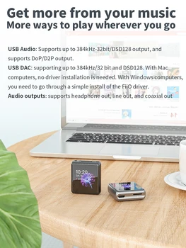 FiiO M5 Hi-Res Bluetooth, HIFI MP3 Prehrávač Hudby AK4377 USB DAC LDAC/AAC/aptX HD 384kHz 32bit DSD128 Prenosné DAP