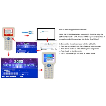 Smart lock 10 Frekvencia NFC kariet Smart Card Reader Spisovateľ RFID Kopírka Rozmnožovacie 125KHz 13.56 MHz USB Fob Kopírovanie Šifrovaných Kľúč Karty UID