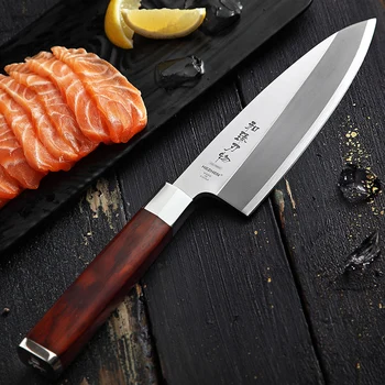 HEZHEN 180 mm Nôž Deba Japonské Sushi, Sashimi Nôž Vysoko Uhlíkovej X9Cr18Mov Nerezový Kuchynský Nôž s Rosewood Rukoväť