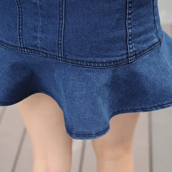 CbuCyi dámske Oblečenie Letné Denim Sukne Plus Veľkosť Ríše Úsek Sexy Jean Sukne Dámske Modré Jupe Volánikmi Mini A-line Sukne