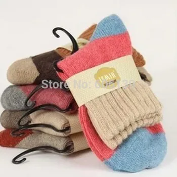 Vysoká qulity široký pruh bavlny, vlny Tehotné ženy zásob ženy zime udržať teplé ponožky zahustiť králik vlnené ponožky 5pairs/veľa