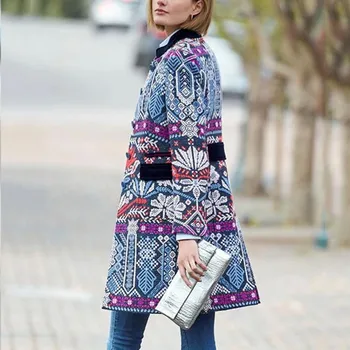 Kvetinové Výšivky Elegantné Zákopy Srsti Ženy Jeseň Jar kórejský Úrad Dámske Dlhé Kabáty Rerto Windbreaker Outwear BY101