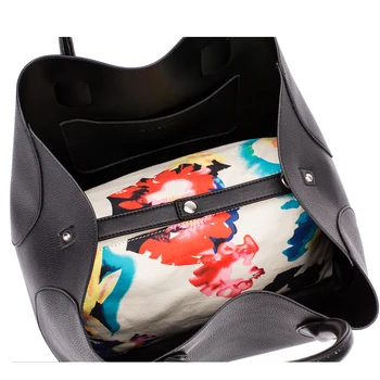Miyaco Značky Ženy Bag Black Kožené Kabelky Dizajnér Tote Bag Žena Program Messenger Tašky Najvyššie Rukoväť Taška S Kvetinovým Puzdro
