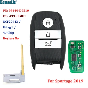 3 Tlačidlo FSK 433.92 MHz Keyless Go Smart Remote príveskom NCF2971X / HITAG 3 / 47 Čip PN: 95440-D9510 pre Kia 2019 Sportage KIA7