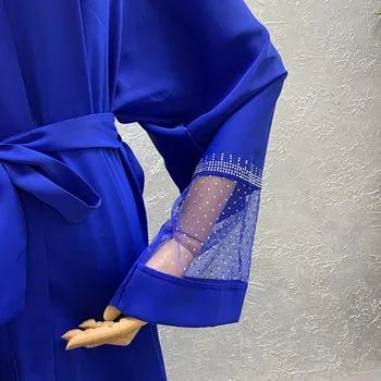 Nový štýl Afrických žien, Dashiki abaya módne Cardigan župan módne oka patchwork žehliť voľné bat dlhé rukávy šaty