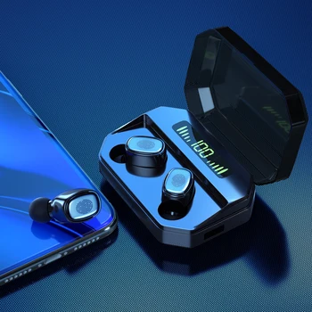 Bluetooth bezdrôtové slúchadlá s Nabíjanie box Slúchadlá s mikrofónom, Dotykové ovládanie V-ear slúchadlá