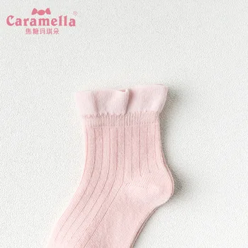 Caramella 5Pairs/veľa Modálne Bavlna Dieťa Toddle Ponožky Prehrabať Candy Farby, Baby, Dievčatá Chlapec Ponožky Vybraných Modálne Dych Útulný pančuchový tovar