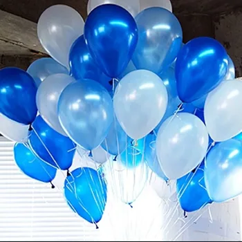 100ks 10 inch Pearl Modrá Latexový Balón Vzduchu Lopty, Nafukovacie Svadobné Balóny Baby Sprcha Narodeniny, Party Dekorácie Balóny